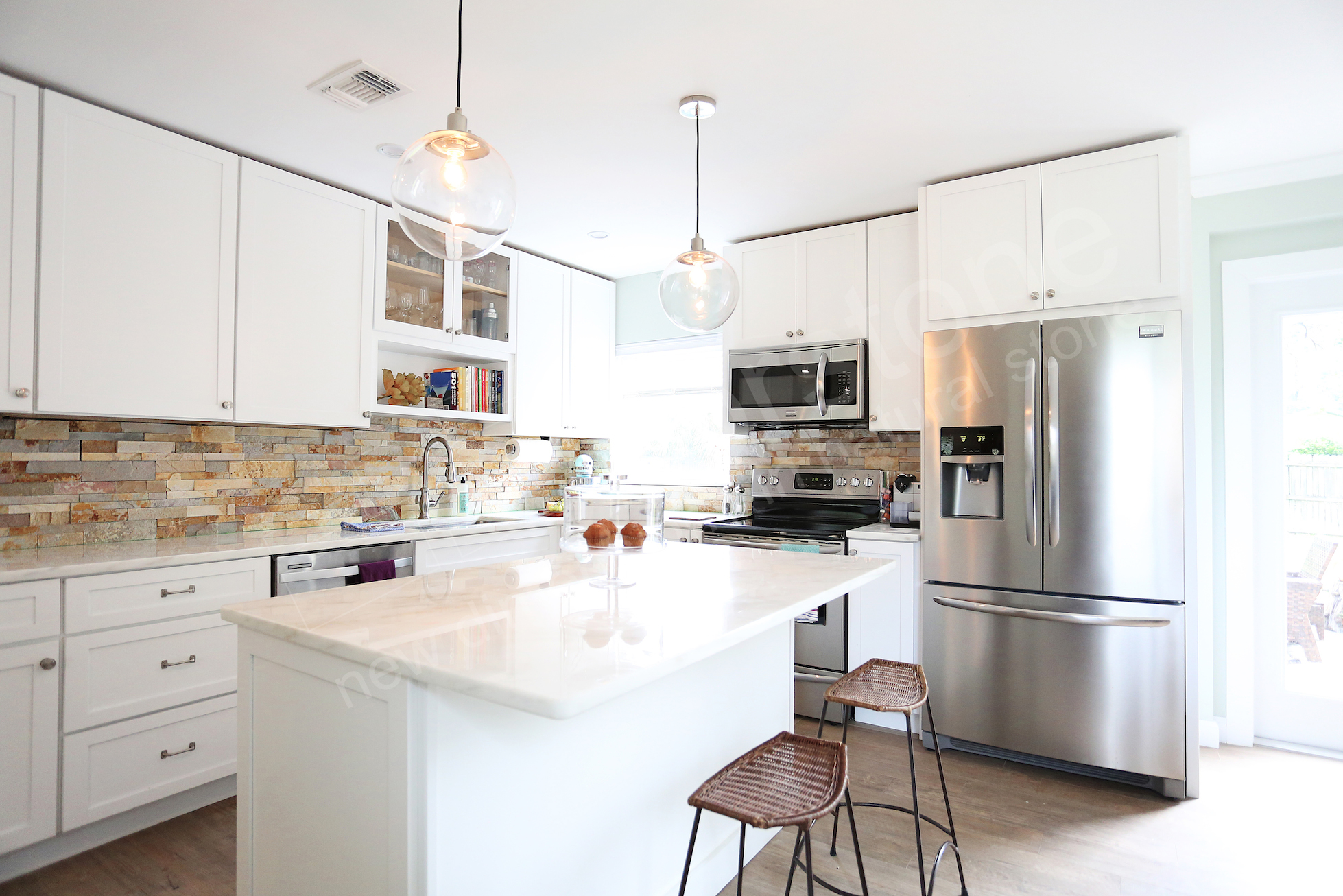 Aztec Stacked Stone Kitchen Island Orlando, FL