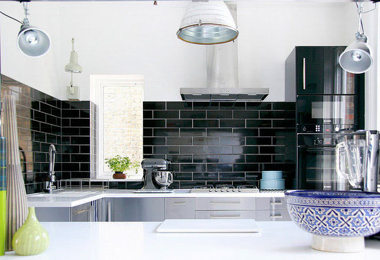 Black Norstone subway tile