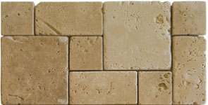 Travertine tile french pattern