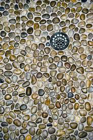 Tumbled stone shower floor