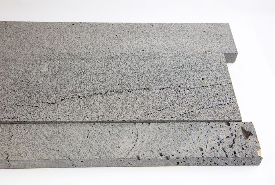 Close Up Platinum Grey Lava Stone Planc