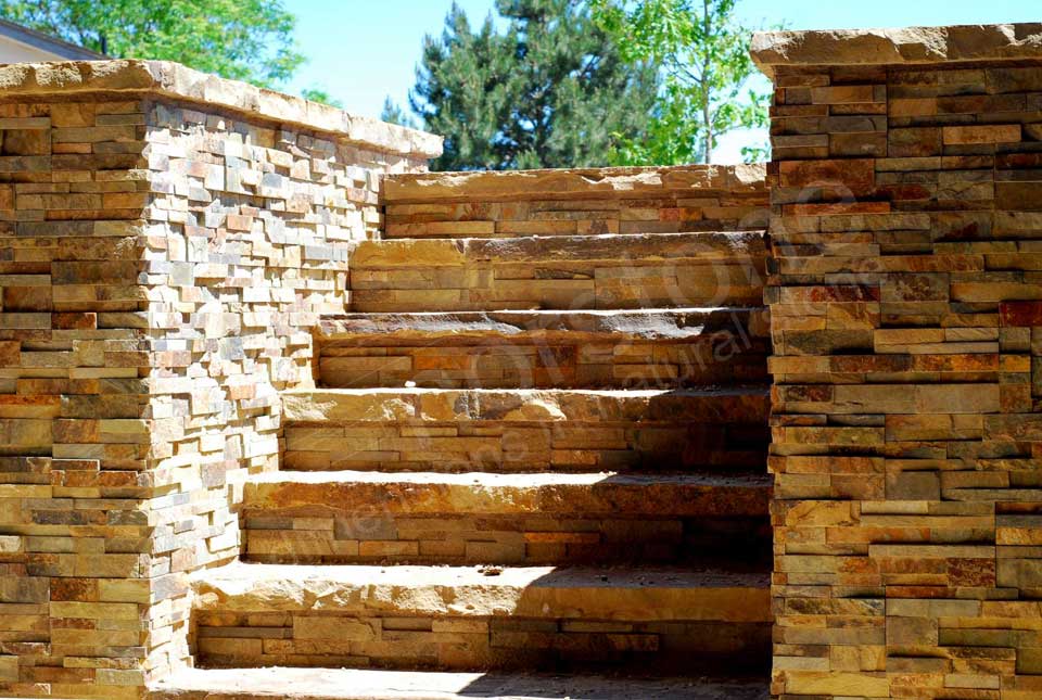 Natural Stacked Stone Columns