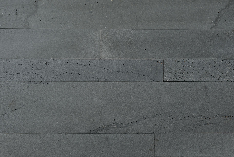 Graphite Lava Stone Plank Wall Cross section