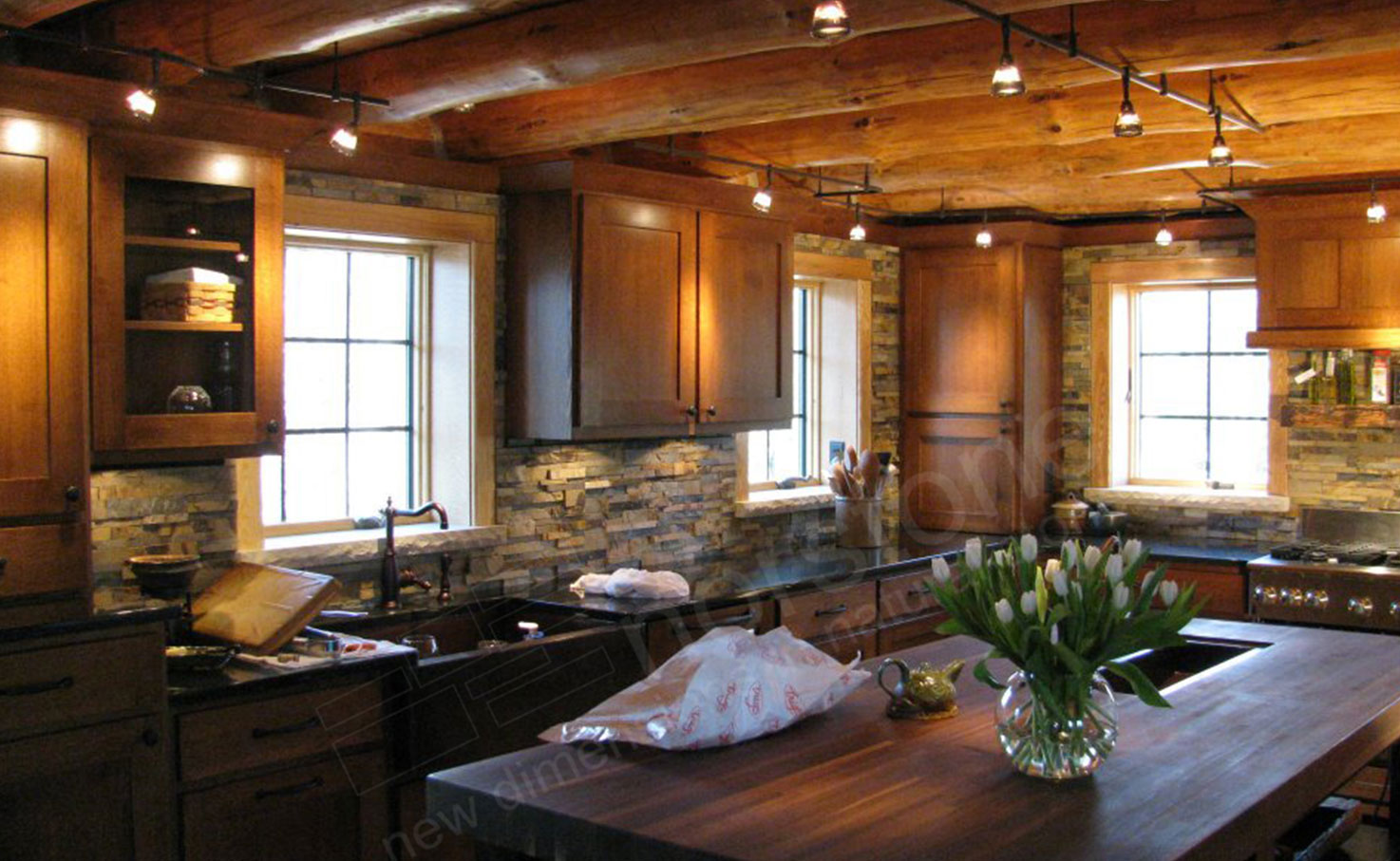 Stunning Ochre Natural Stone Veneer in a Kitchen Design