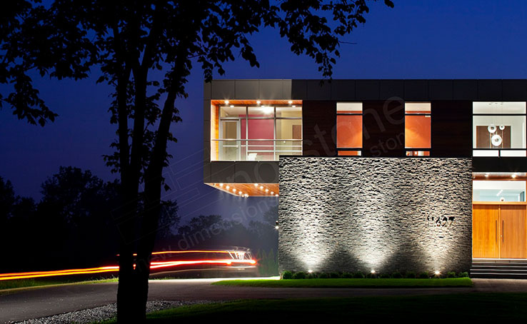 Real Stone Charcoal Panels used on Garage Exterior