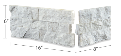 Slim Line White Corner Rock Panel