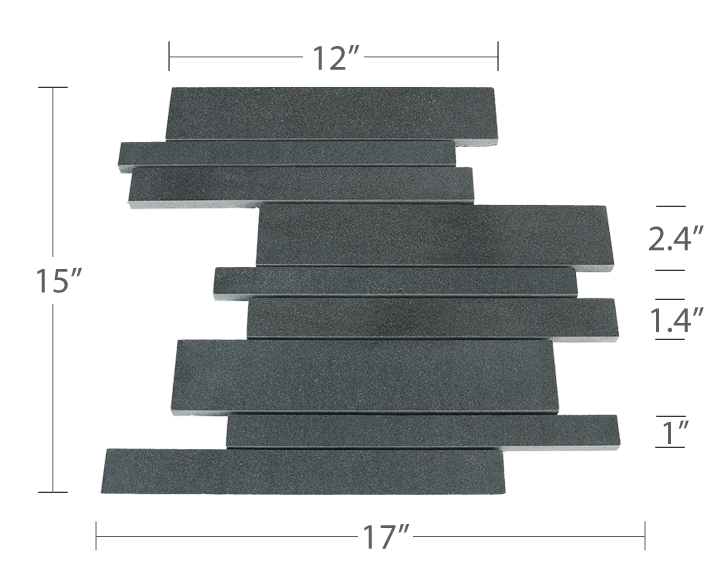 Mesh Backed Tile - Norstone Basalt Interlocking