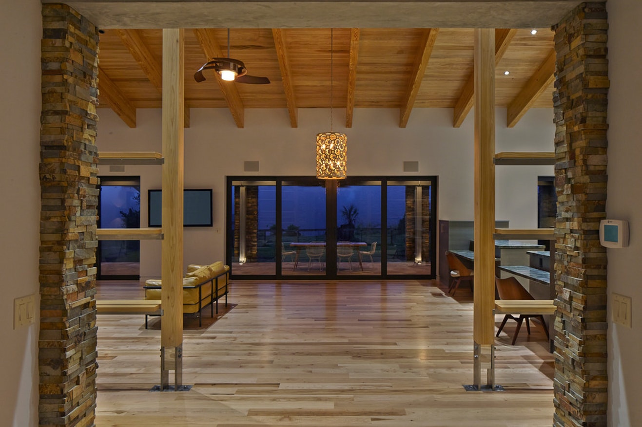 Ochre Exterior Columns on Patio in Palm Beach